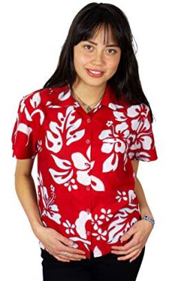 King Kameha Funky Hawaiibluse, Hawaiihemd, Kurzarm, Hibiscus, Ferrarired, M von King Kameha