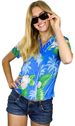 King Kameha Funky Hawaiibluse, Hawaiihemd, Kurzarm, Print Small Flower, Hellblau, XL von King Kameha