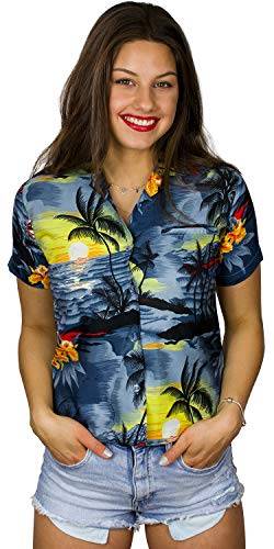 King Kameha Funky Hawaiibluse, Hawaiihemd, Kurzarm, Print Surf, Grau, XL von King Kameha