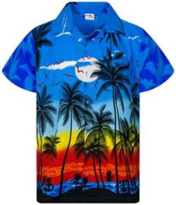 King Kameha Funky Hawaiihemd, Herren, Kurzarm, Beach New, Blau, 7XL von King Kameha