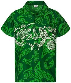 King Kameha Funky Hawaiihemd, Kurzarm, Maori Chest New, Grün, 6XL von King Kameha