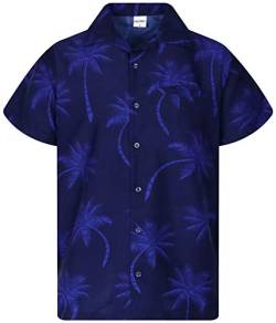 King Kameha Funky Hawaiihemd, Kurzarm, Palmshadow New, Navyblau, L von King Kameha