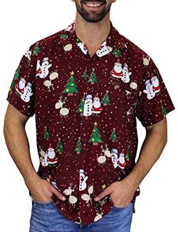 King Kameha Funky Hawaiihemd Weihnachten, Christmas Buddys, rot, 5XL von King Kameha