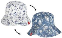 King Kerosin Bucket Hat Sailor Unisex Hut weiß/blau 100% Baumwolle Basics, Festival, Rockwear von King Kerosin