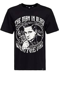 King Kerosin Herren Classic Print T-Shirt | Regular Fit | Reine Baumwolle The Man In Black von King Kerosin