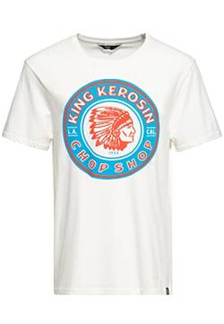 King Kerosin Herren Classic T-Shirt | Kurzarm Shirt | Basic Shirt | Regular Fit | Front-Print | Retro | Vintage | Rockabilly | Reine Baumwolle | Indian | California Chop Shop von King Kerosin