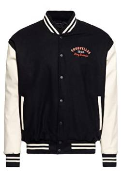 King Kerosin Herren College Jacke | Lederjacke | Baseball Jacke | Regular Fit Kontrast Stickerei Goodfellas Beer von King Kerosin