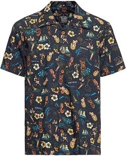 King Kerosin Herren Hemd | Alloverprint | Printhemd |Hawaiian Shirt | Kurzarm | Hawaiihemd | Kurzarm-Hemd | Tropical von King Kerosin