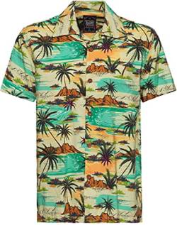 King Kerosin Herren Kurzarm Hemd | Hawaiihemd | Straight Fit | Sommerhemd | Palmen Print Tropical Sea von King Kerosin