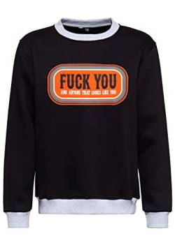 King Kerosin Herren Longsleeve Sweater | Regular Fit | Stickerei F**K You von King Kerosin