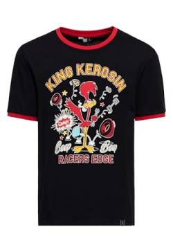 King Kerosin Herren Print T-Shirt | Kurzarm Shirt | Retro Style | Rundhals | Regular Fit | Ringer | Comic | Artwork | Roadrunner | Vintage Beep Beep von King Kerosin