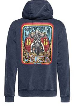 King Kerosin Herren Sweatjacke | Acidwash | Regular Fit | Print Hit The Road Jack von King Kerosin