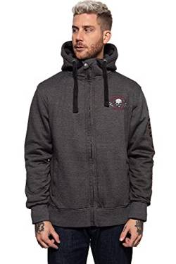 King Kerosin Herren Sweatjacke | Outdoor Funktionsjacke | Softshell Innenfutter | Stickerei Loud and Dirty von King Kerosin