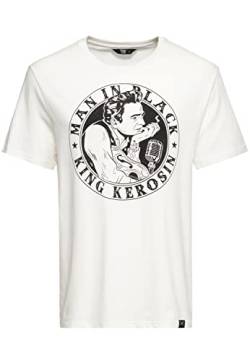King Kerosin Herren T-Shirt | Fotoprint | Frontprint | Classic Shirt | Casual | Motorcycle | Rundhalsausschnitt Man In Black von King Kerosin