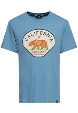 King Kerosin Herren T-Shirt | Rockabilly | 50S | Regular Fit | Front-Print | Retro | Vintage| Reine Baumwolle | Rock'n'roll | California California Motor State von King Kerosin