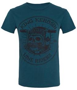 King Kerosin Herren Watercolour Biker T-Shirt - Lone Riders Türkis XXL von King Kerosin