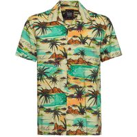 King Kerosin Kurzarmhemd - AOP Shirt Tropical Sea - S bis XXL - für Männer - Größe L - multicolor von King Kerosin