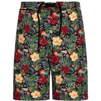 King Kerosin - Rockabilly Badeshort - Hawaiian Style Swim Shorts - S bis 3XL - für Männer - Größe S - schwarz von King Kerosin