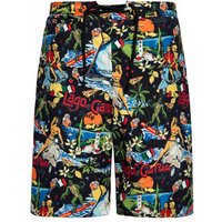 King Kerosin - Rockabilly Badeshort - Lake Garda Swim Shorts - S bis 3XL - für Männer - Größe S - schwarz von King Kerosin