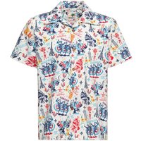 King Kerosin - Rockabilly Kurzarmhemd - King Kong In Paris Tropical Hawaiian Style Shirt - S bis 5XL - für Männer - Größe 3XL - weißgrau von King Kerosin