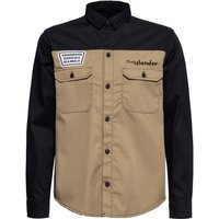 King Kerosin - Rockabilly Langarmhemd - The Islander Worker Shirt - M bis 5XL - für Männer - Größe 3XL - schwarz/beige von King Kerosin