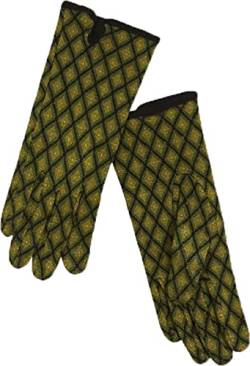 King Louie Damen Handschuhe »Glove Magnet« Jacquard Rauten Feinstrick Handschuh (Grün / Schwarz, M) von King Louie
