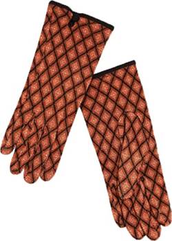 King Louie Damen Handschuhe »Glove Magnet« Jacquard Rauten Feinstrick Handschuh (Orange / Braun / Schwarz, L) von King Louie