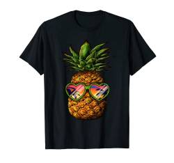 Girls Hawaiian Luau Aloha Hawaii Vibes Pineapple Sunglasses T-Shirt von King Of Tees