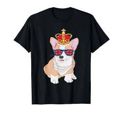 Queens Platinum Jubilee 70 Years Souvenir British Corgi Dog T-Shirt von King Of Tees