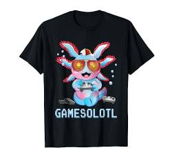 Axolotl Lustiges Gamer Jungen Gamesolotl Plüsch Haustier Kinder T-Shirt von King of Tees
