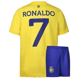 Al-NASSR Trikot Set Ronaldo Heim - 2023-2024 - Kinder und Erwachsene - Jungen - Fußball Trikot - Fussball Geschenke - Sport t Shirt - Sportbekleidung - Größe 140 von Kingdo