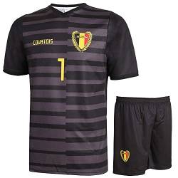 Belgien Torwarttrikot Courtois - Kinder und Erwachsene - Jungen - Fußball Trikot - Fussball Geschenke - Sport t Shirt - Sportbekleidung - Größe 116 von Kingdo