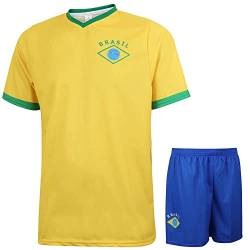 Brasilien Trikot Set Heim - Kinder und Erwachsene - Jungen - Fußball Trikot - Fussball Geschenke - Sport t Shirt - Sportbekleidung - Größe 164 von Kingdo
