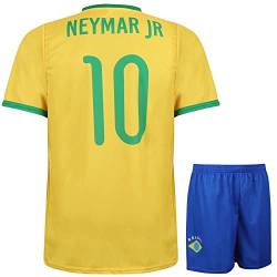 Brasilien Trikot Set Neymar Heim - Kinder und Erwachsene - Jungen - Fußball Trikot - Fussball Geschenke - Sport t Shirt - Sportbekleidung - Größe 128 von Kingdo
