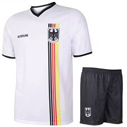 Deutschland Trikot Set Heim - Streifenflagge - Kinder und Erwachsene - Jungen - Fußball Trikot - Fussball Geschenke - Sport t Shirt - Sportbekleidung - Größe 152 von Kingdo