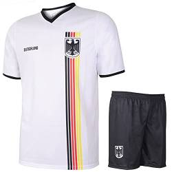 Deutschland Trikot Set Heim - Streifenflagge - Kinder und Erwachsene - Jungen - Fußball Trikot - Fussball Geschenke - Sport t Shirt - Sportbekleidung - Größe M von Kingdo