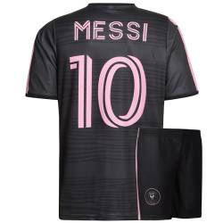 Miami Trikot Set Messi Auswartz - 2024-2025 - Kinder und Erwachsene - Jungen - Fußball Trikot - Fussball Geschenke - Sport t Shirt - Sportbekleidung - Größe 152 von Kingdo
