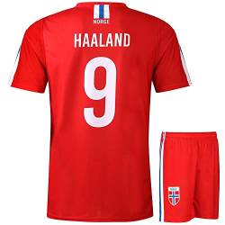 Norwegen Trikot Set Haaland - Kinder und Erwachsene - Jungen - Fußball Trikot - Fussball Geschenke - Sport t Shirt - Sportbekleidung - Größe L von Kingdo