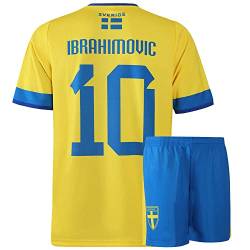 Schweden Trikot Set Zlatan Ibrahimovic – Kinder und Erwachsener - Jungen - Fußball Trikot - Fussball Geschenke - Sport t Shirt - Sportbekleidung - Größe 140 von Kingdo