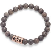 Kingka Armband „Urban Rocks“ Stretch-Bead-Armband mit echten Steinkugeln und bourbonischen Lilien Design center piece, mit Bronzit von Kingka