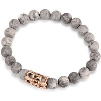 Kingka Armband „Urban Rocks“ Stretch-Bead-Armband mit echten Steinkugeln und bourbonischen Lilien Design center piece, mit Jaspis von Kingka