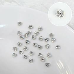 10 Stück Flatback Glasnägel Kristall Charm Nail Art Flatback Gems 3D Dekorationen Glitzer Maniküre DIY Kristall Nageldekorationen Nail Art Supplies Nageldekoration Für Partys von Kingke