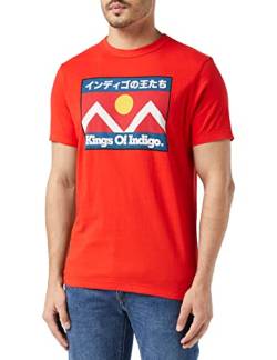 Kings of Indigo Herren Darius T-Shirt, Rot (RED Mountain Flag 7911), Medium (Herstellergröße:M) von Kings of Indigo