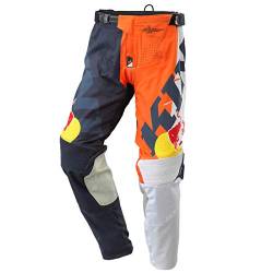 Kini Red Bull Competition Pants V2.1 - Orange/White/Anthrazite - L – Motorcross Hose für Herren, auch für Enduro, FMX, Downhill BMX, effiziente Passform, Quattro-Stretch, Air Mesh & TPR, Verstärkt von Kini