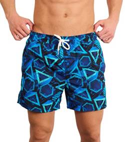 Kiniki Herren Traditionelle Beach Board Badeshorts - Blue Lagoon von Kiniki