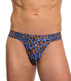 Kiniki Leopard Orange Herren Traditionell Swim Thong Bademode von Kiniki