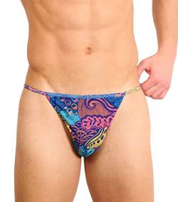 Kiniki Tan Through Sonnendurchlässige Tanga Herren Badehose - Floral Wave von Kiniki