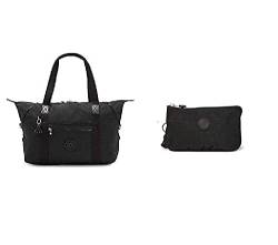 Kipling TOTE ART M, 32x56x20 cm (LxWxH), Black Noir + Womens CREATIVITY L POUCHES/CASES, Black Noir, 4x18.5x11 cm von Kipling