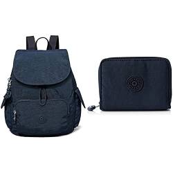 Kipling Womens CITY PACK S BACKPACKS, Blue Bleu 2, 19x27x33.5 cm + WALLETS MONEY LOVE Blue Bleu 2 von Kipling