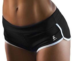 Kipro Active Wear Lounge Yoga Gym Casual Sport Shorts Schwarz/Weiß, Größe S von Kipro